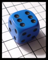 Dice : Dice - 6D Pipped - Blue with Black Pips - FA collection buy Dec 2010